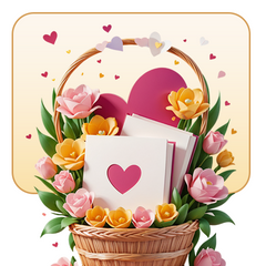 Gift hamper box with flowers, chocolates, plants and gift cards for all occasions