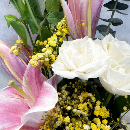 Mix Rose And Lily Bag Arrangement