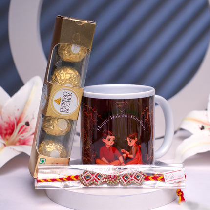 Golden Moments Rakhi Gift Mug Set