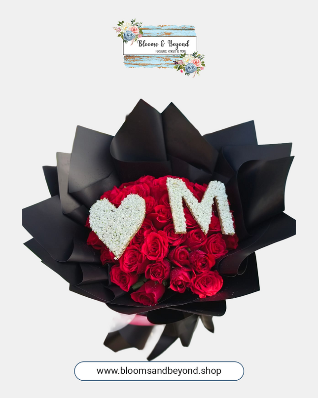 Forever Love Red Rose Initial Bouquet