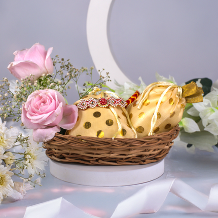 Golden Bond Rakhi Basket