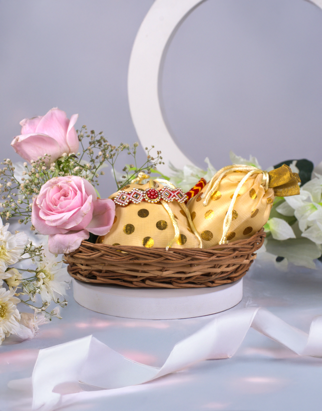 Golden Bond Rakhi Basket
