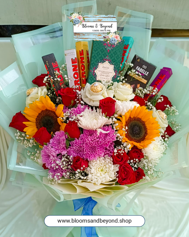 Luxury Chocolate & Floral Surprise Bouquet