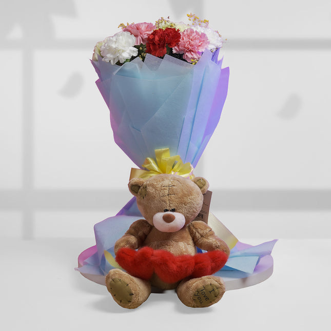 Bouquet of Joy with Teddy Combo