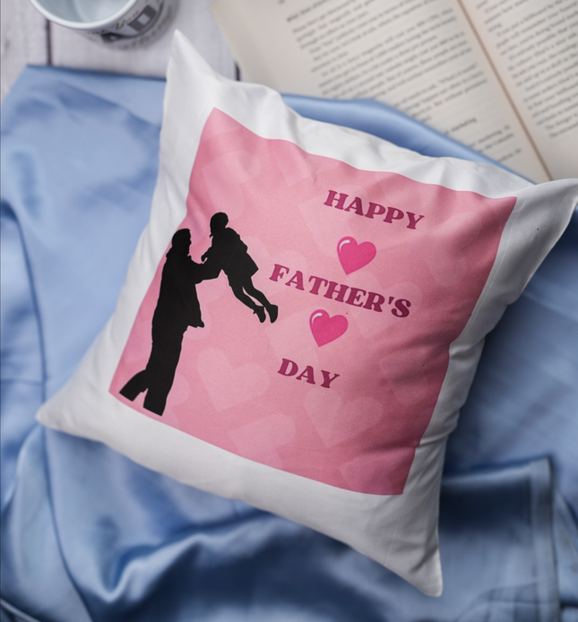 Happy Father's Day Pink LED Cushion