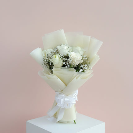 Elegant White Rose Bouquet