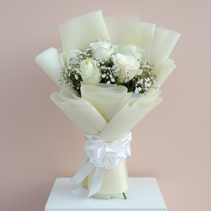 Elegant White Rose Bouquet