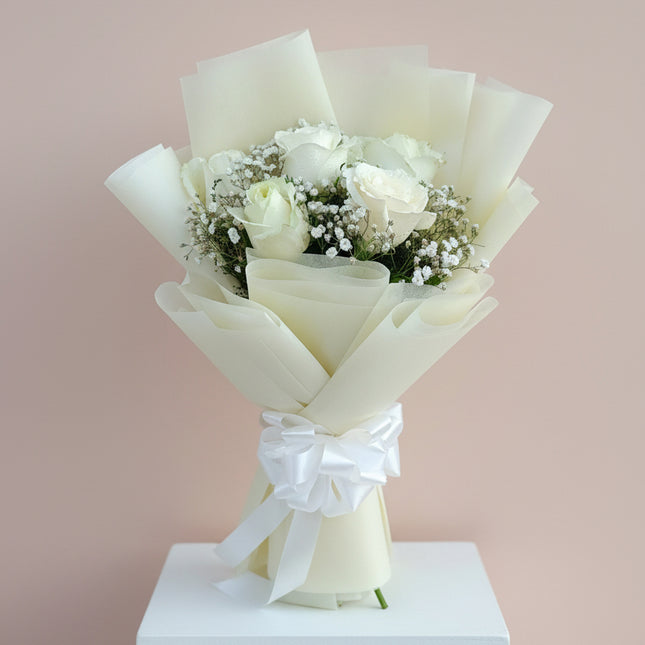 Elegant White Rose Bouquet