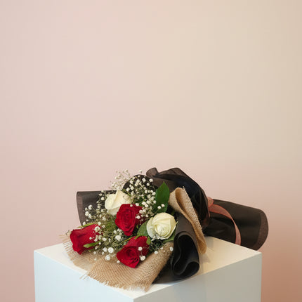 Classic Red & White Rose Bouquet