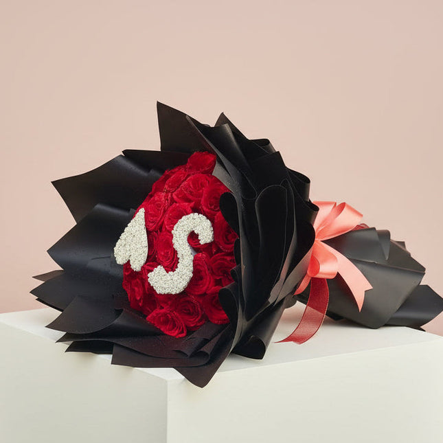 Personalized Red Rose Love Bouquet