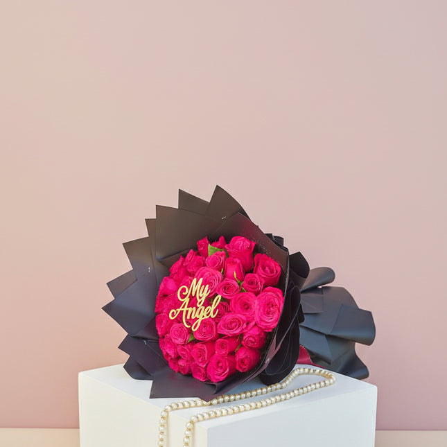 Luxury Personalized Red Rose Bouquet