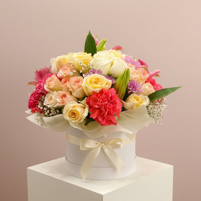 Pastel Mixed Floral Box Arrangement