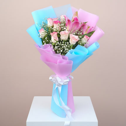 Pastel Rose & Lily Bouquet
