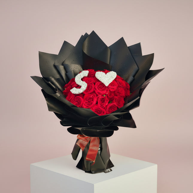 Personalized Red Rose Love Bouquet