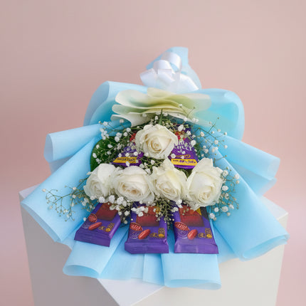 White Rose & Chocolate Bouquet