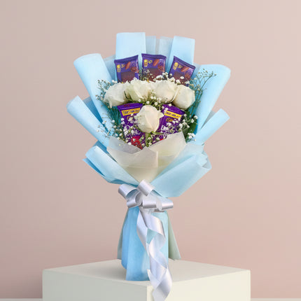 White Rose & Chocolate Bouquet