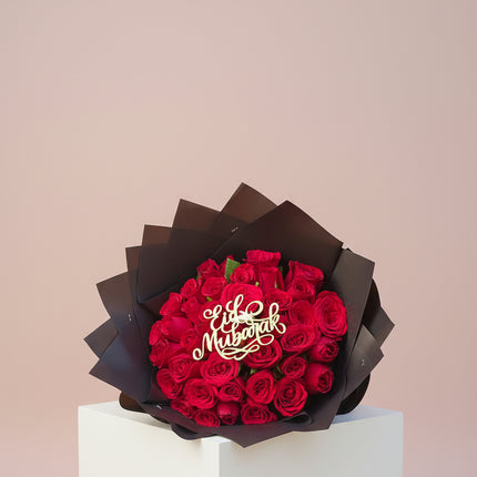 Luxury Personalized Red Rose Bouquet