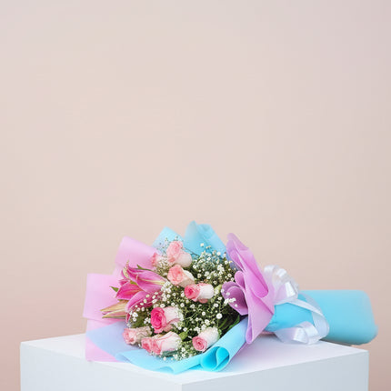 Pastel Rose & Lily Bouquet